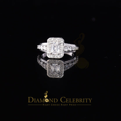 DiamondCelebritees Iced Out White 3.50ct Cubic Zirconia 925 Silver Square Engagement Rings Size 7