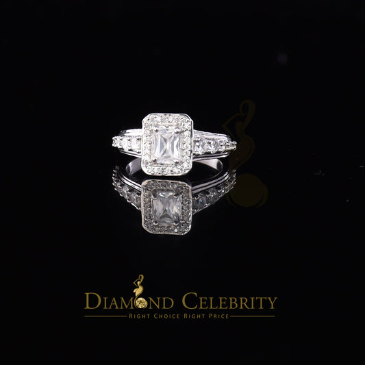 DiamondCelebritees Iced Out White 3.50ct Cubic Zirconia 925 Silver Square Engagement Rings Size 7