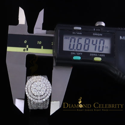 DiamondCelebritees 925 Silver Moissanite Cluster Stone Shape White 4.00ct VVS 'D' Rings SZ 8 Men's