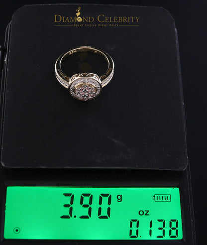 DiamondCelebritees 0.60CT Real Diamond Womens 925 Sterling Silver Yellow Ring Size 7 Round Shape