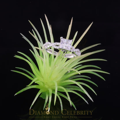 DiamondCelebritees 1.66 ct Cubic Zirconia White 925 Sterling Silver Womens Engagement Ring Size 7