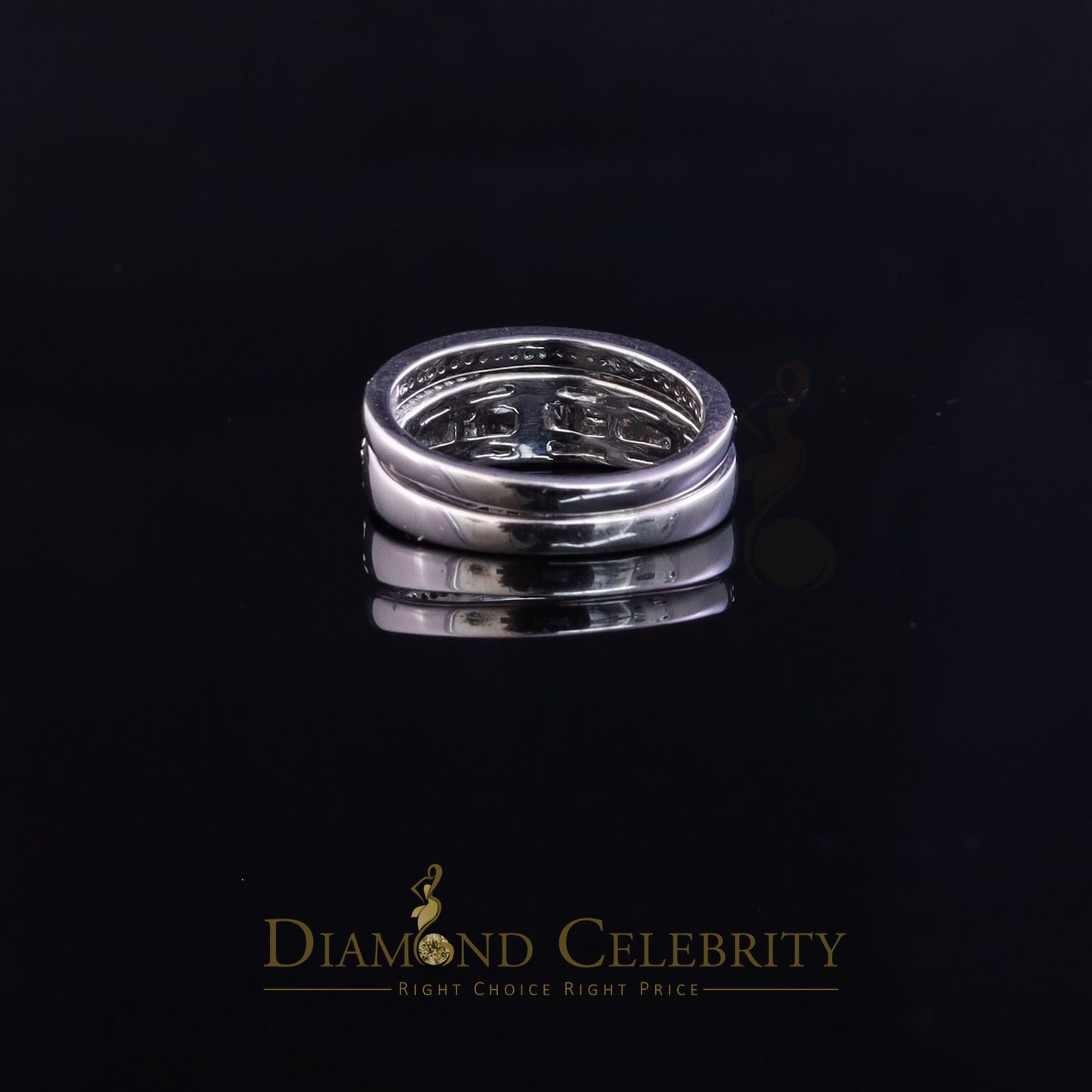 DiamondCelebritees White Sterling Silver Square Cubic Zirconia 1.11ct Womens Fashion Ring Size 7