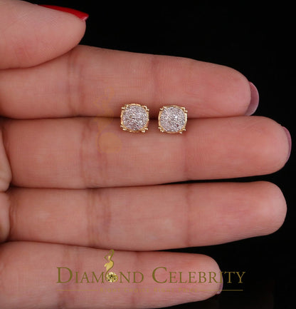 DiamondCelebritees 0.15ct Diamond 925 Sterling Silver Yellow For Men's / Women's Round Earrings