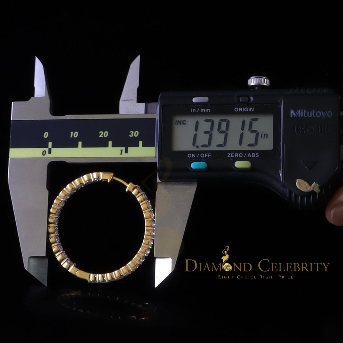 DiamondCelebritees 3.00ct Moissanite Yellow 925 Sterling Silver Women's Hoop Earrings