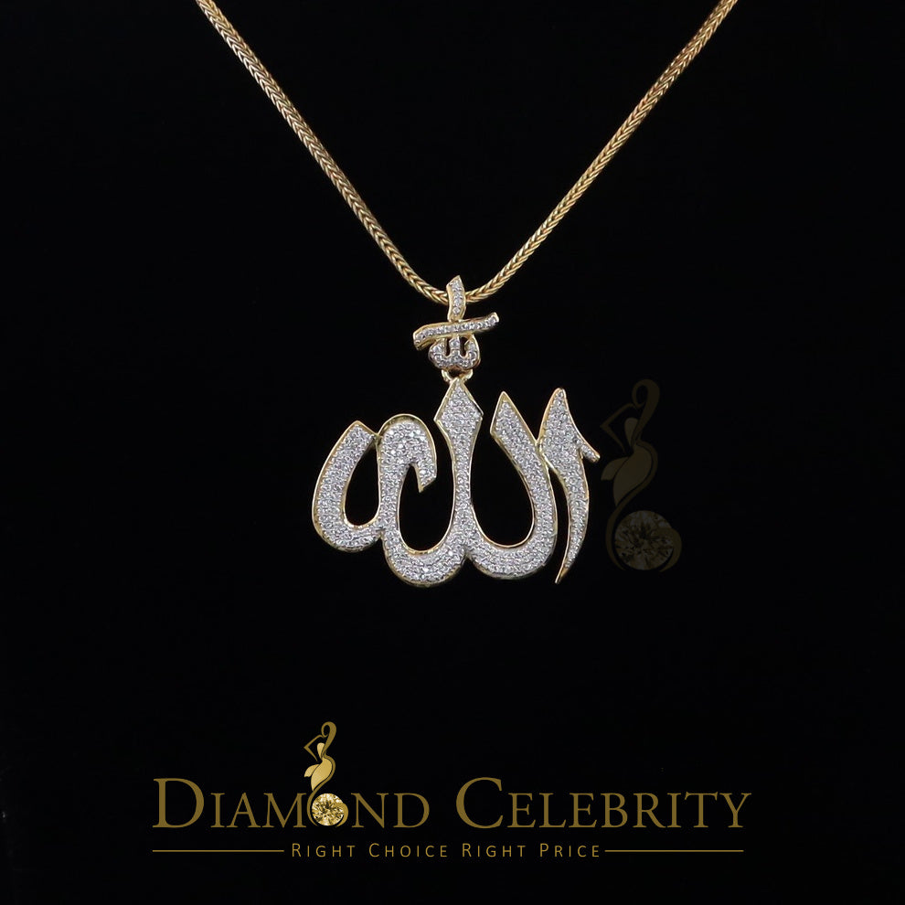 DiamondCelebritees Promising Yellow Sterling Silver Allah Shape Pendant with 2.77ct Cubicn Zirconia