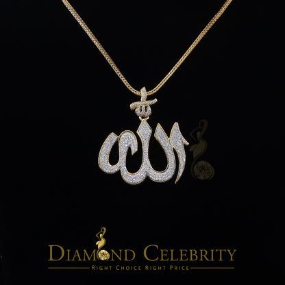 DiamondCelebritees Promising Yellow Sterling Silver Allah Shape Pendant with 2.77ct Cubicn Zirconia