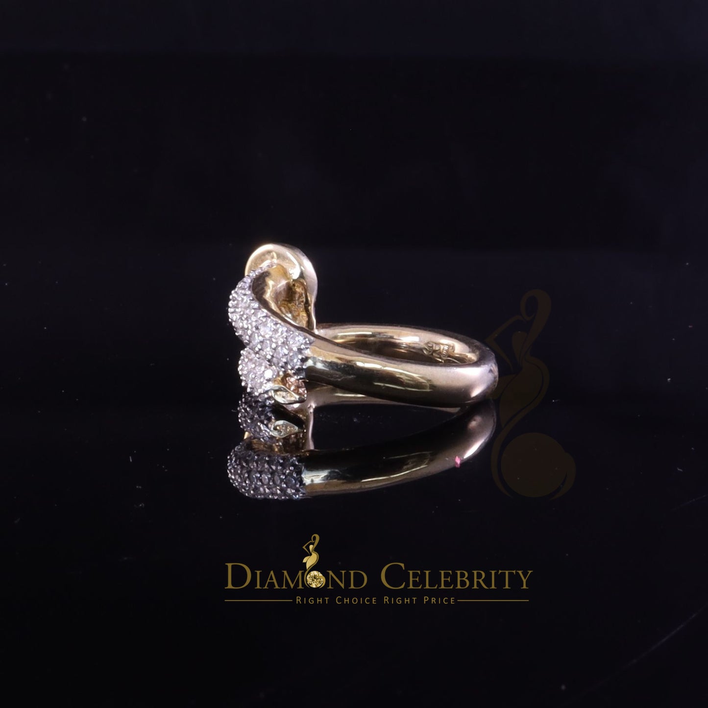 DiamondCelebritees 1.00ct Cubic Zirconia Yellow Sterling 925 Silver Women Engagement Rings Size 6