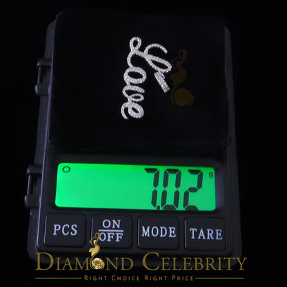 DiamondCelebritees White Attractive" LOVE" Letter 925 Sterling Silver Pendant 2.08ct Cubic Zirconia