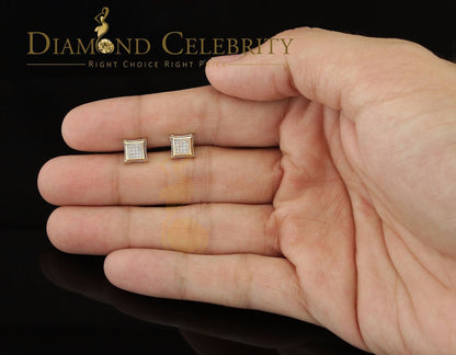 DiamondCelebritees Real Diamond 0.10CT with 10K Yellow Real Gold Men's /Ladies Studd Earring
