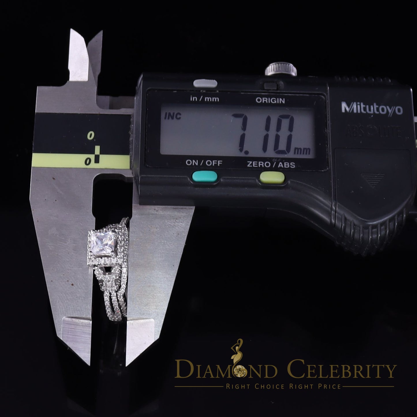 DiamondCelebritees Sterling Silver White Square 1.80ct Cubic Zirconia Womens Bridal Ring Size 7