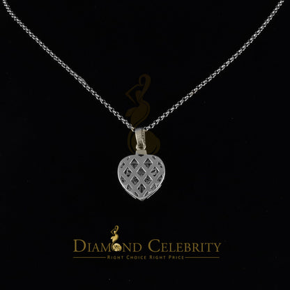 Diamondcelebritees  Women's White 925 Silver 1.00ct Moissanite Baguette & Round Heart Pendant