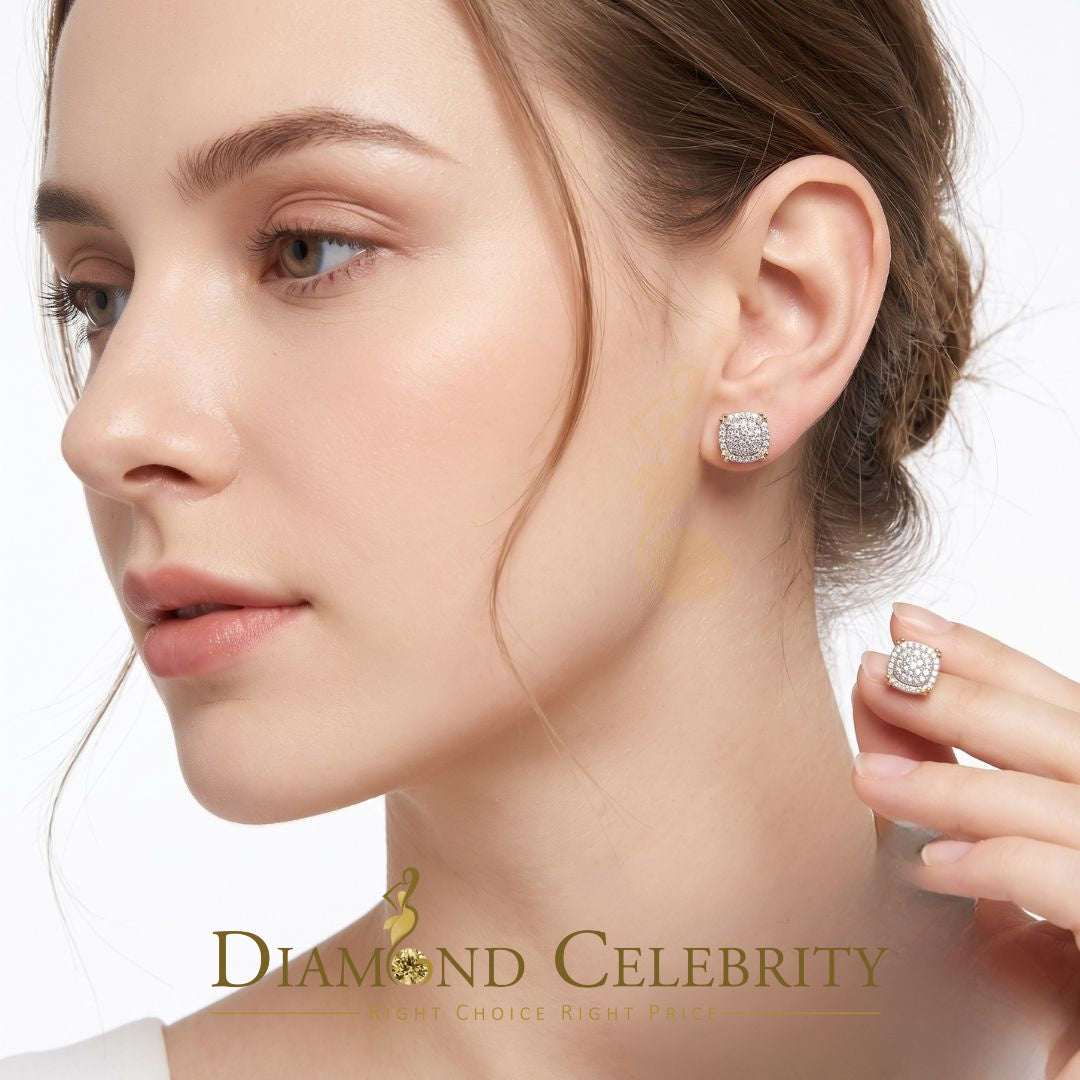 DiamondCelebritees 0.10 ct Round Diamond Collection 925 Sterling Silver Yellow For Women's Earrings