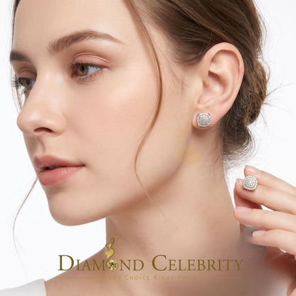 DiamondCelebritees 0.10 ct Round Diamond Collection 925 Sterling Silver Yellow For Women's Earrings
