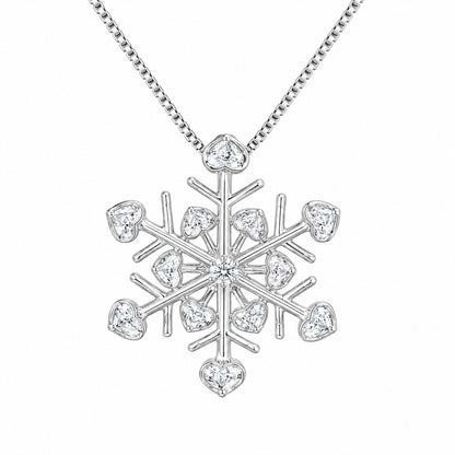 DiamondCelebritees  925 Sterling Silver White 0.01ct Real Diamond Snowflake Heart Accent Pendant
