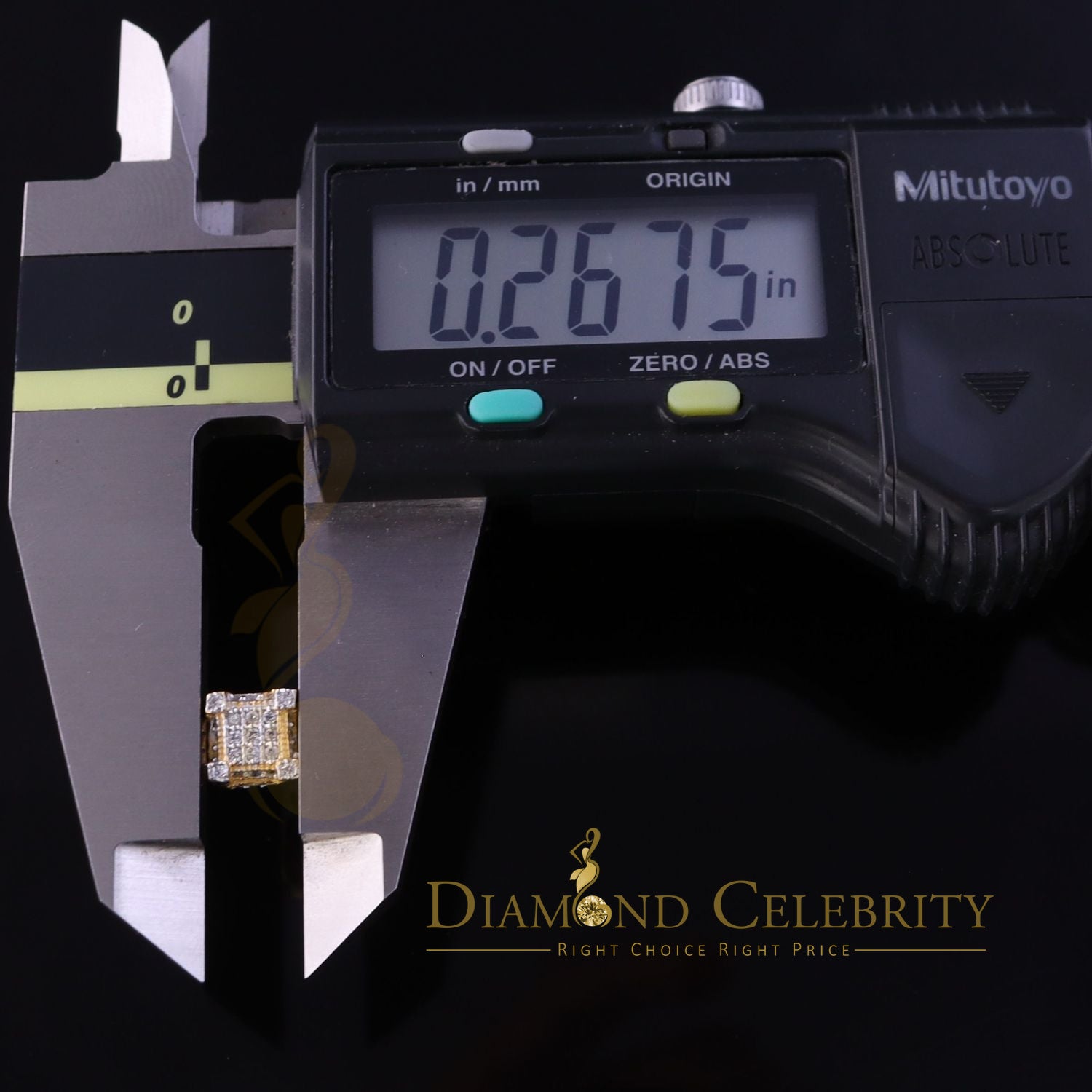 DiamondCelebritees  0.74ct Cubic Zirconia Elegant Yellow 925 Silver Square Men's & Women's Earrings