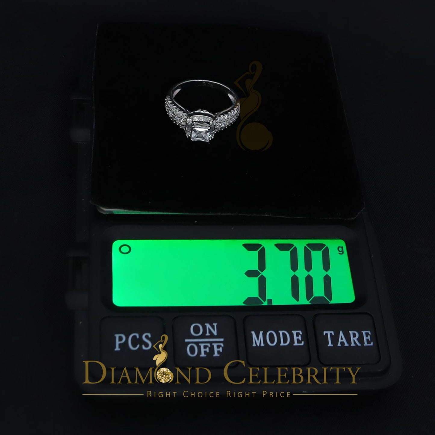 DiamondCelebritees 925 Sterling White Silver 2.50ct Cubic Zirconia Square Wedding Women's Ring SZ 7