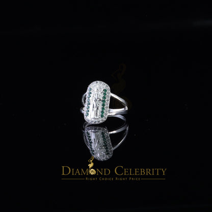 DiamondCelebritees Religious White 925 Sterling Silver Cubic Zirconia St. Jude Women's Ring Size 8