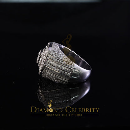 DiamondCelebritees 925 Sterling White Silver 5.50ct VVS 'D' Moissanite Round Rings SZ 10 for Men's