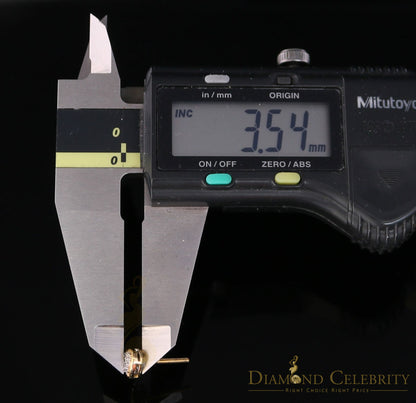 DiamondCelebritees 10K Real Yellow Gold with 0.08CT Real Diamond Men's/Women's Stud Micro Earring
