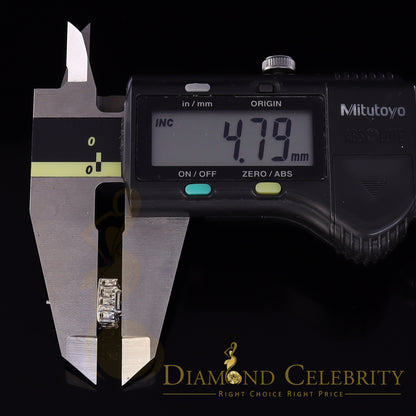 DiamondCelebritees Micro Pave White 925 Silver 0.20ct Real Diamond Men & Women Square Earrings
