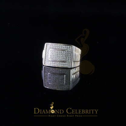 DiamondCelebritees 925 Silver White Square 1.20ct Cubic Zirconia Men's Engagement Ring Size 10