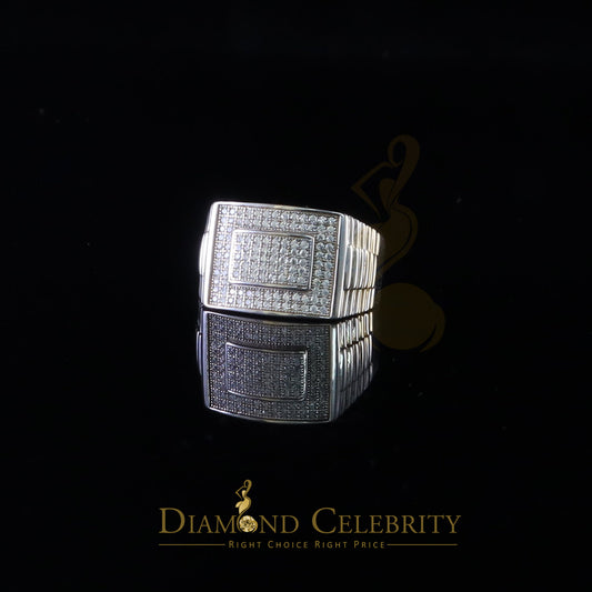 DiamondCelebritees 925 Silver White Square 1.20ct Cubic Zirconia Men's Engagement Ring Size 10
