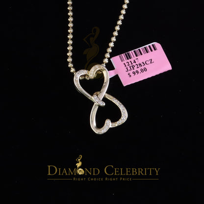DiamondCelebritees 925 Sterling Yellow Silver Heart Fashion Pendant with 0.00ct Cubic Zirconia