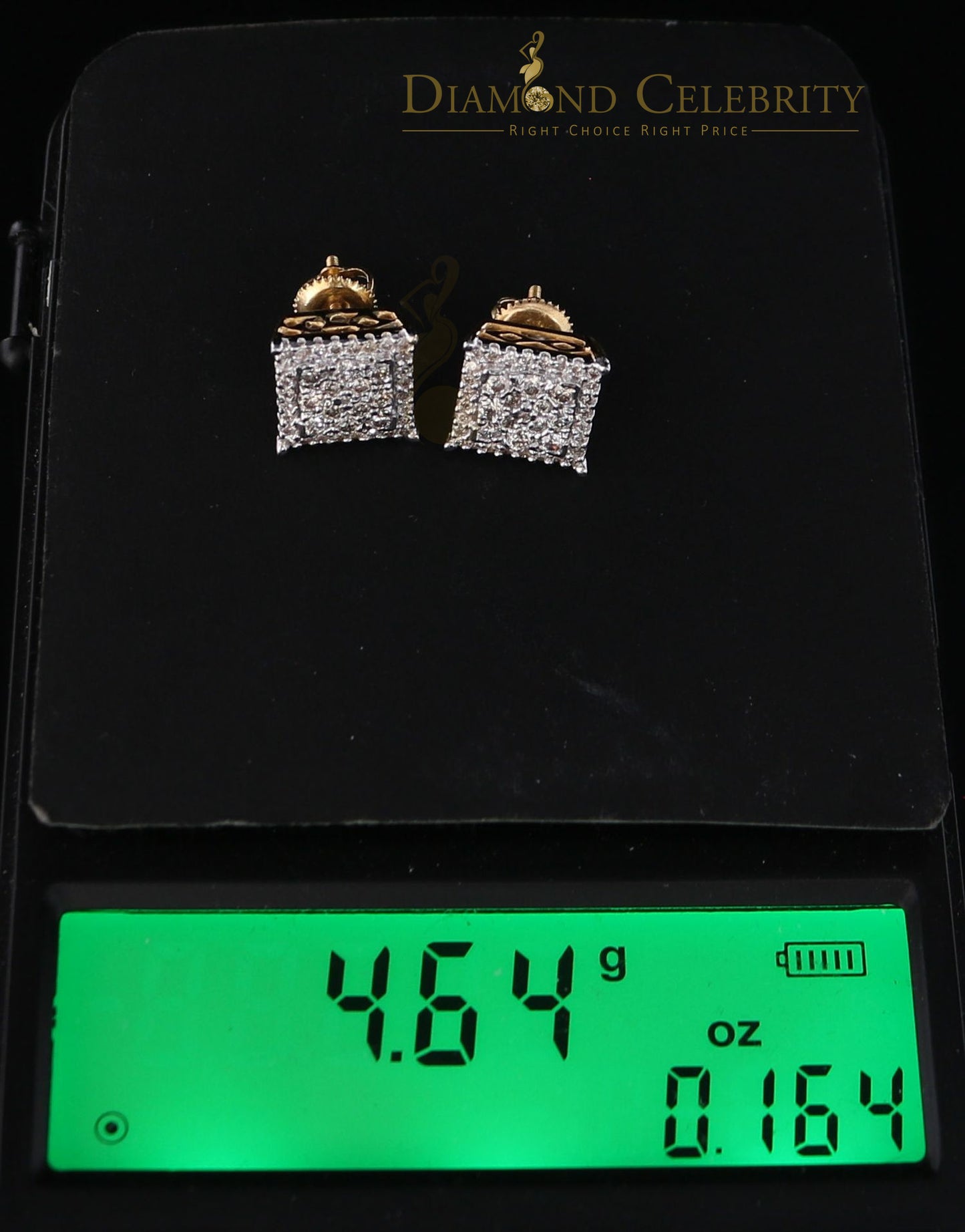 DiamondCelebritees 10K Real Yellow Gold with 1.20CT Real Diamond Men's/Women's Stud Earrings