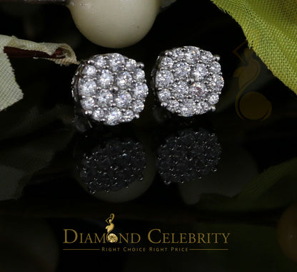 DiamondCelebritees  925 Sterling White Silver 2.0ct Cubic Zirconia Round Women's Stud Earrings