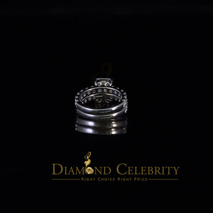 DiamondCelebritees 925 Silver Mens/Women Bridal Rings Emerald Shape Size 8 White 7.00ct Moissanite