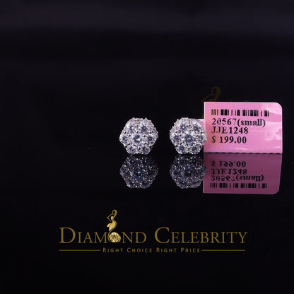 DiamondCelebritees  1.50ct Cubic Zirconia 925 White Silver Sterling Hip Hop Floral Women's Earrings