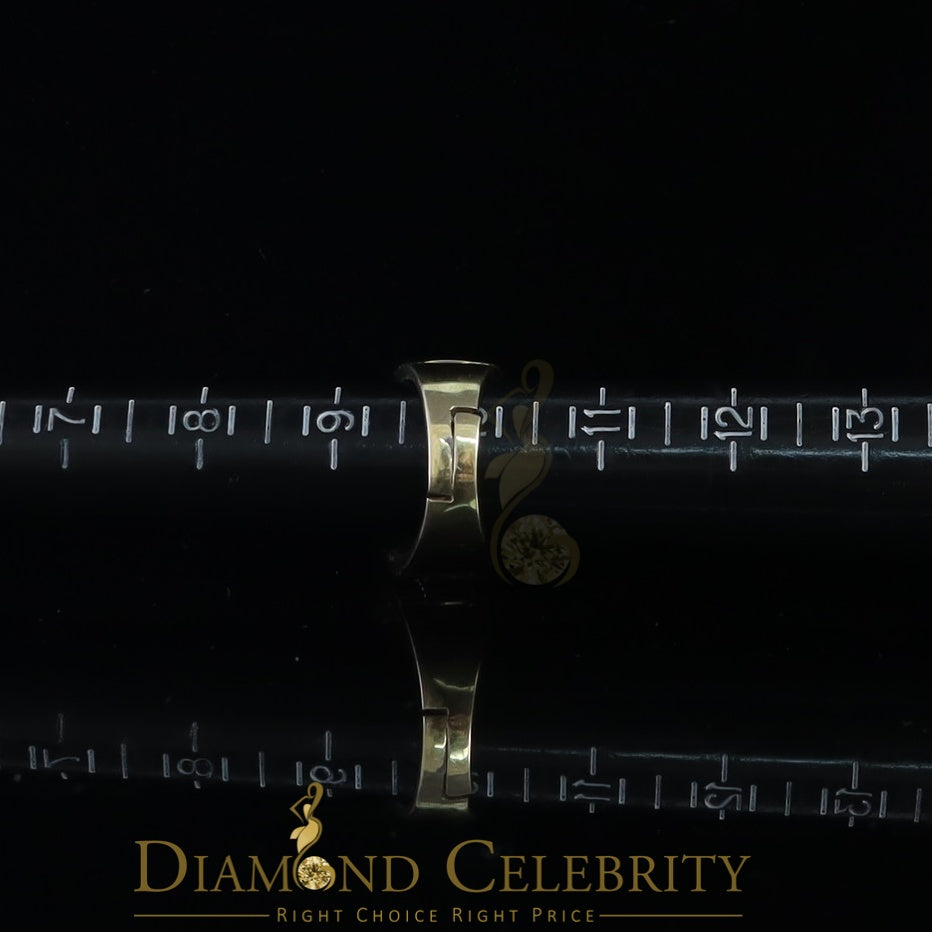 DiamondCelebritees Men's Yellow 925 Sterling Silver 1.80ct Round Cubic Zirconia Ring Size 8