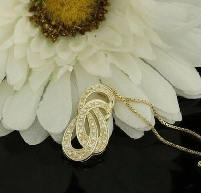 DiamondCelebritees Promising Yellow Sterling Silver Charm FASHION Pendant 0.28ct Cubic Zirconia