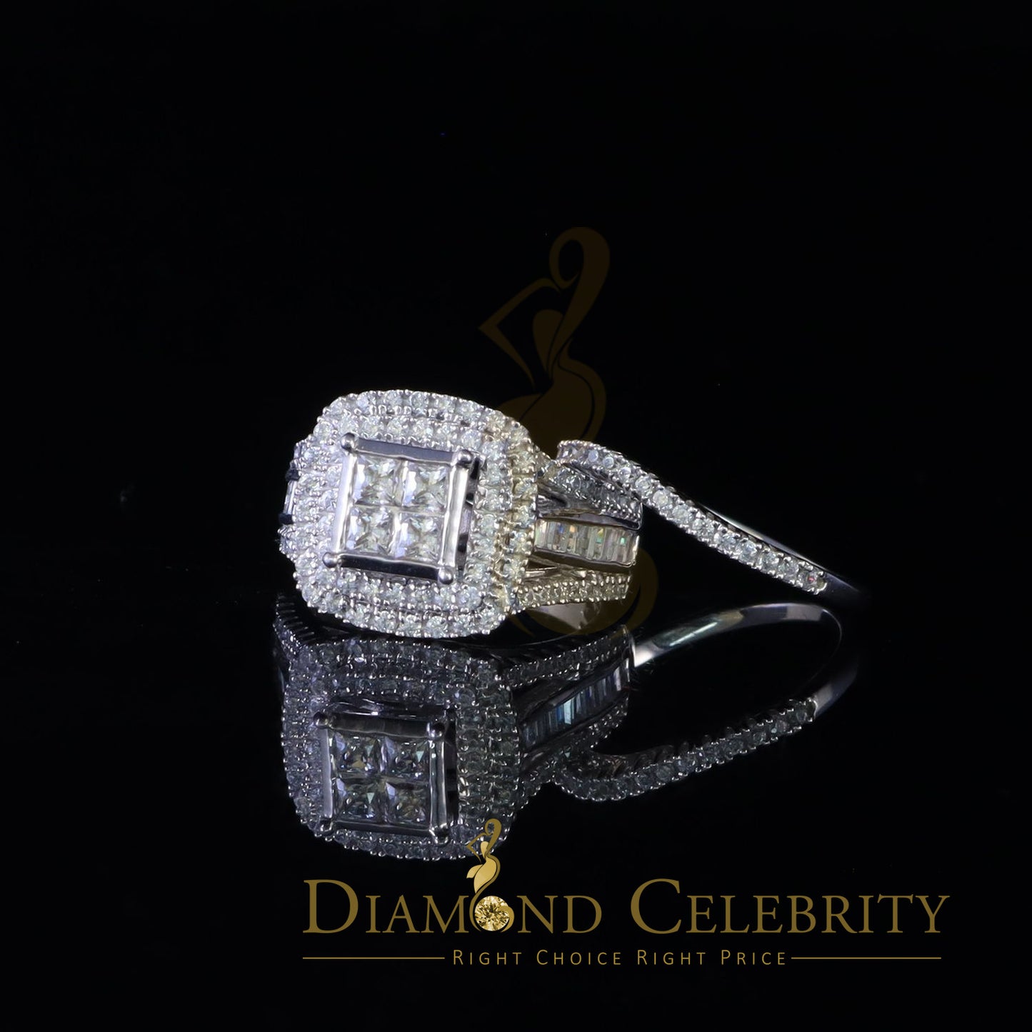 DiamondCelebritees 925 Sterling White Silver Shiny Cubic Zirconia 4.90 ct Bridal Womens Ring Size7