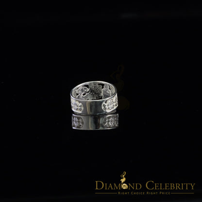 DiamondCelebritees Religious White 925 Sterling Silver Open Lucky Symbol Band Women's Ring SZ 7