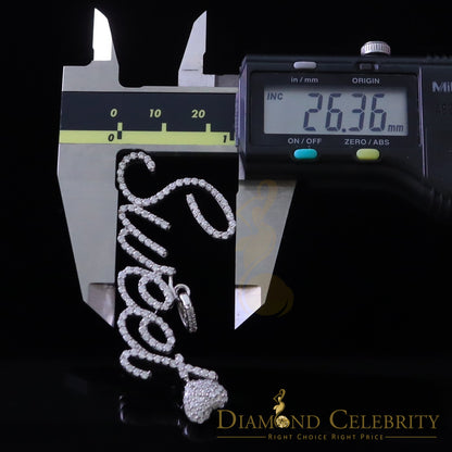 DiamondCelebritees White 925 Fancy Sterling Silver Sweet Tiny Heart Pendant 4.26ct Cubic Zirconia