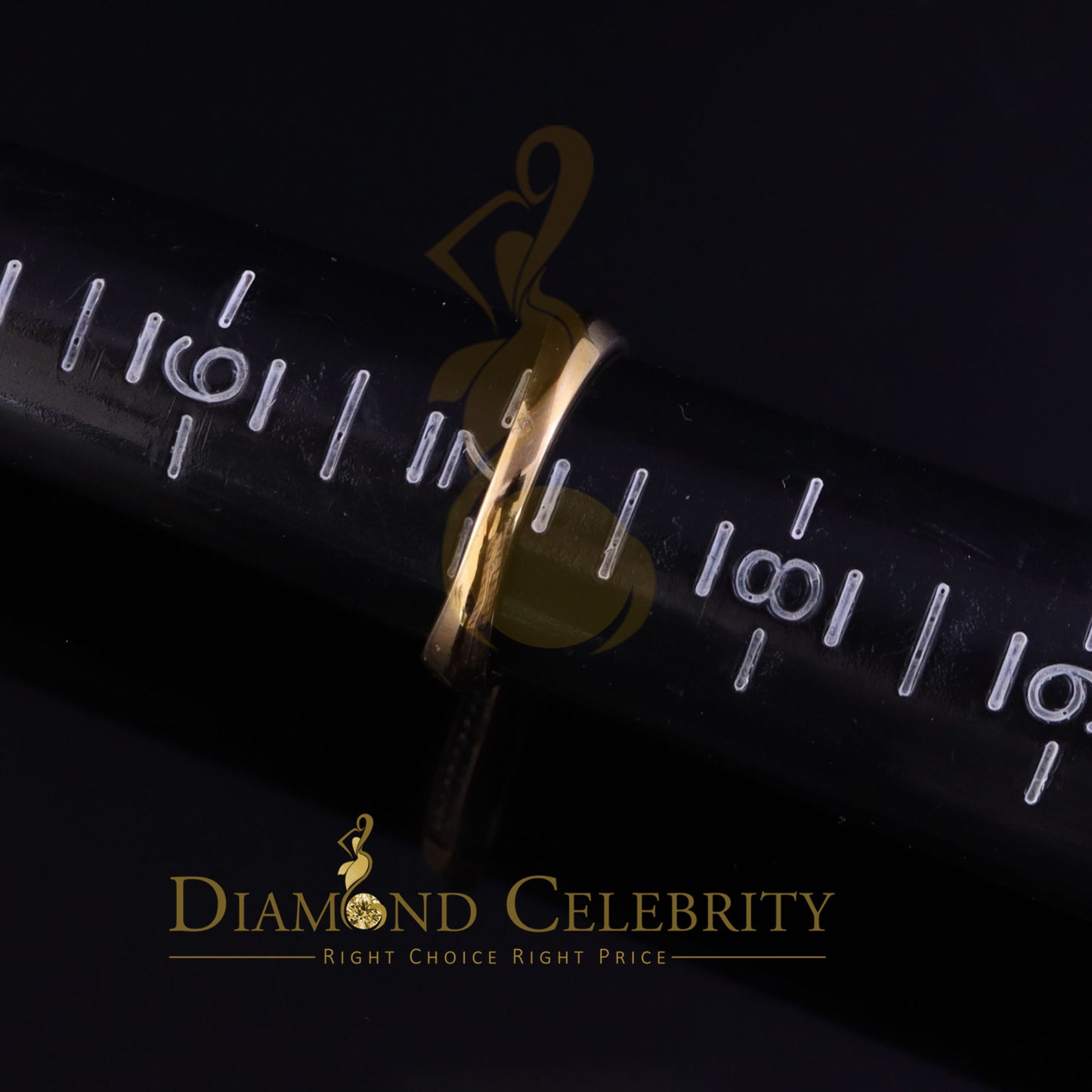 DiamondCelebritees 0.12CT Real Diamond 925 Sterling Yellow Silver Womens Square Fashion Ring Size 7