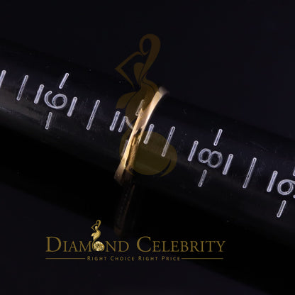 DiamondCelebritees 0.12CT Real Diamond 925 Sterling Yellow Silver Womens Square Fashion Ring Size 7
