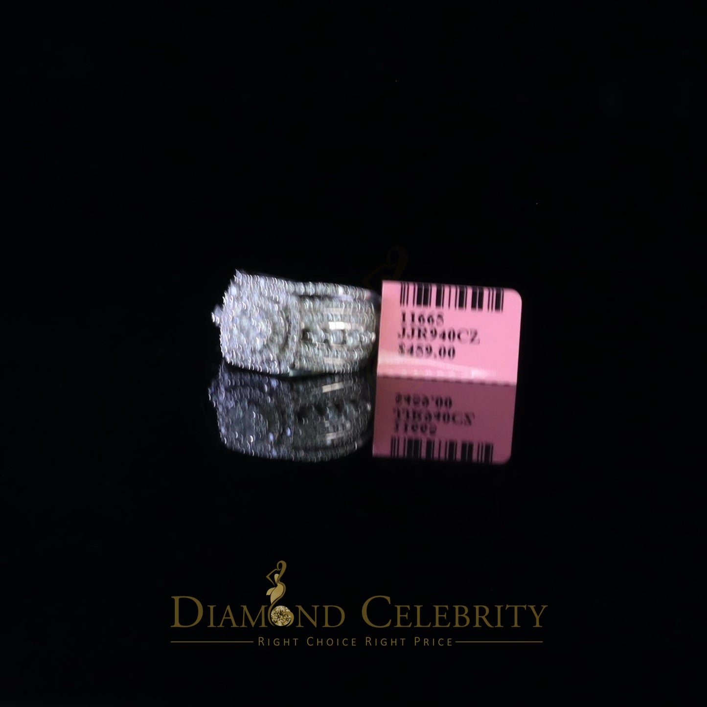 DiamondCelebritees White Sterling Silver 3.50ct Round Cubic Zirconia Double Bridal Womens Ring SZ7