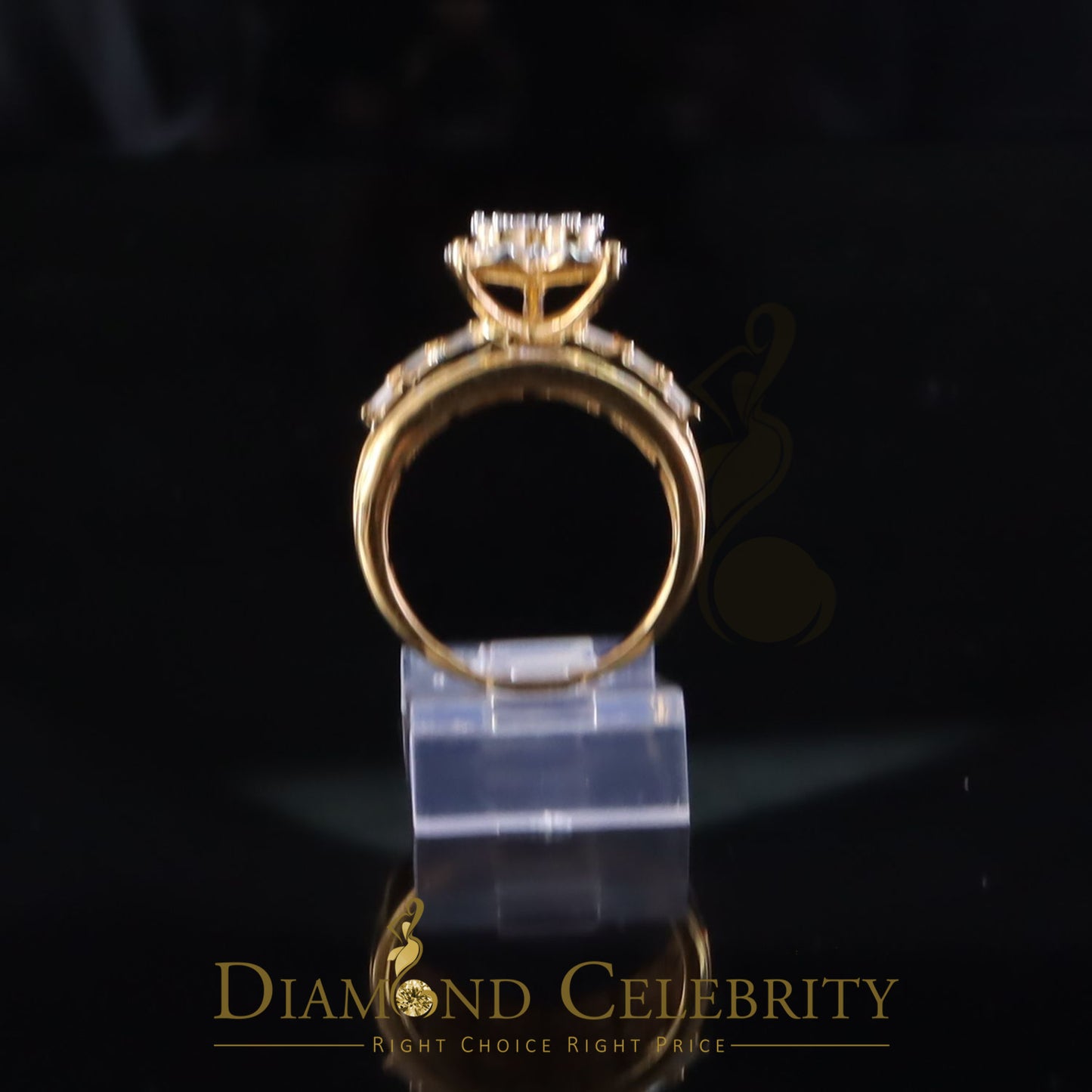 DiamondCelebritees New Women Heart Cindarella Ring 925 Yellow Silver1.20ct VVS D Clr.Moissanite SZ7