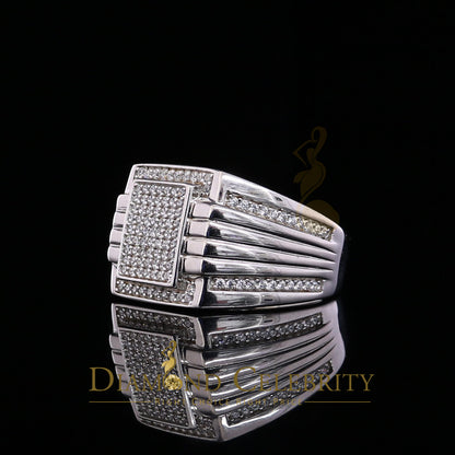 DiamondCelebritees 1.50ct Iced Out White Cubic Zirconia Fashion Luxury Big Ring For Men Size 11