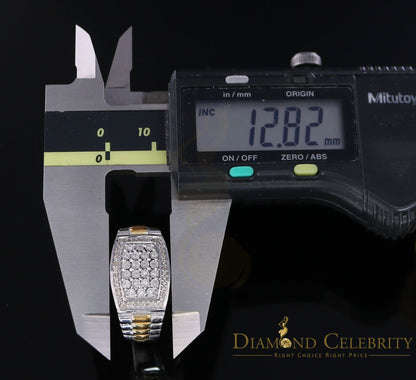 DiamondCelebritees 0.25 CT Real Diamond 925 Sterling White Silver Two Tone Shine Men's Ring Size 10