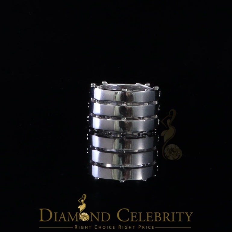 DiamondCelebritees 925 Silver White 1.50ct Cubic Zirconia Texan Wide Band Cocktail Ring Size 10