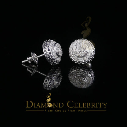 DiamondCelebritees 925 Sterling Silver 0.20ct Diamond For Women's/ Men's White Stud Round Earrings