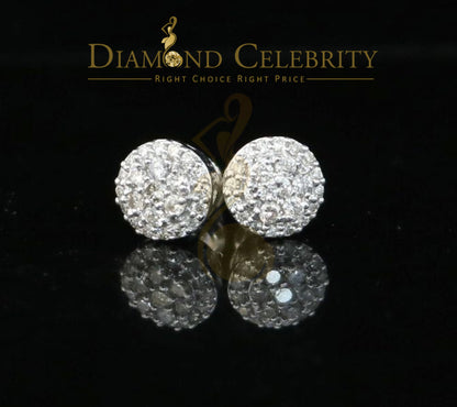 DiamondCelebritees 10K Real White Gold Real Diamond 0.55CT Men's/Women's Stud Round Earring