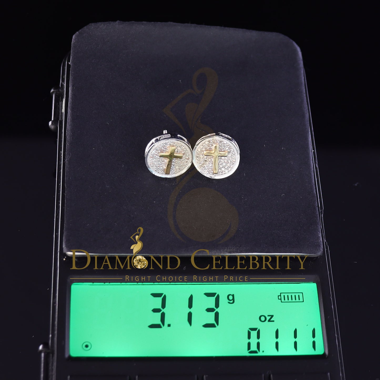 DiamondCelebritees 0.33ct Diamond 925 Sterling Silver White Round Earrings For Ladies & Gent's