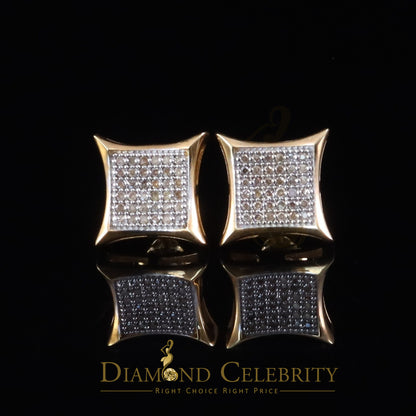 DiamondCelebritees 0.20ct Diamond 925 Sterling Silver Yellow Kite Earrings For Men's / Women's