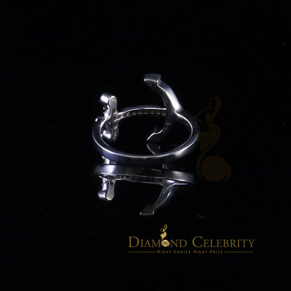 DiamondCelebritees 925 Sterling White Silver Shiny -Shaped 0.15ct Cubic Zirconia Womens Ring Size 7