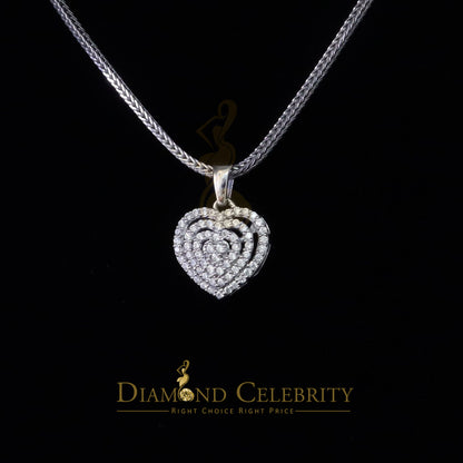 DiamondCelebritees  Promise White Sterling Silver HEART Shape Pendant with 0.87ct Cubic Zirconia