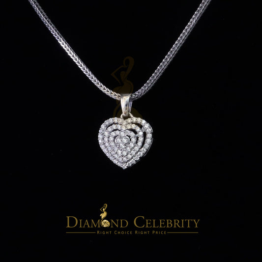 DiamondCelebritees  Promise White Sterling Silver HEART Shape Pendant with 0.87ct Cubic Zirconia
